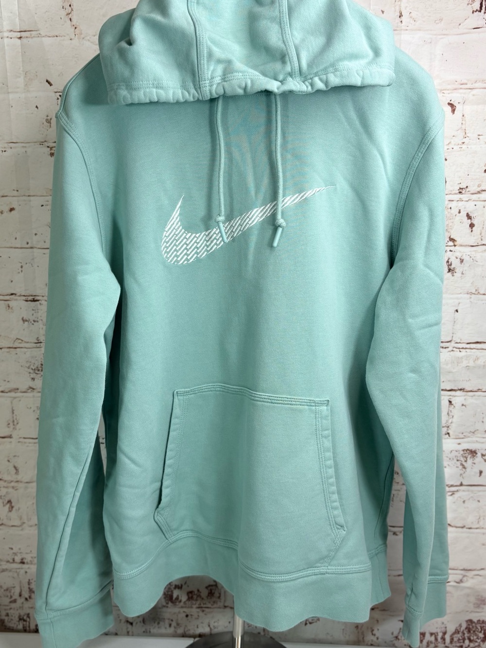 Nike Mint Green Pullover Hoodie with White Swoosh